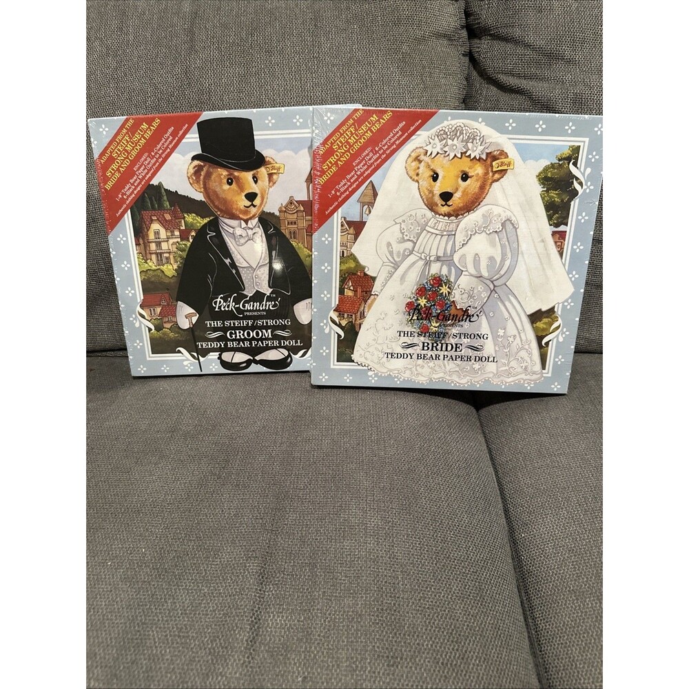 Peck Gandre NEW! The Steiff Strong Museum Bride And Groom Teddy Bear Paper Dolls